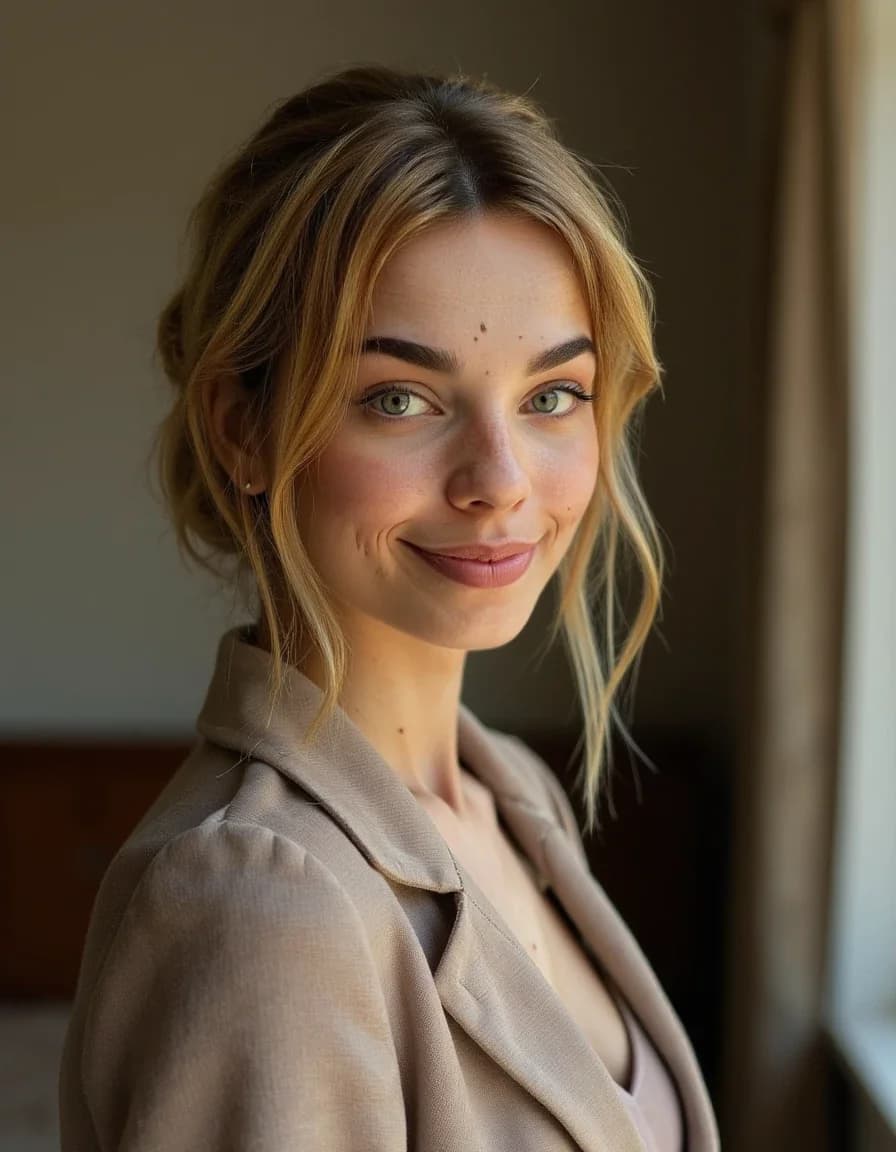 Woman in royal blue dress - AI photoshoot