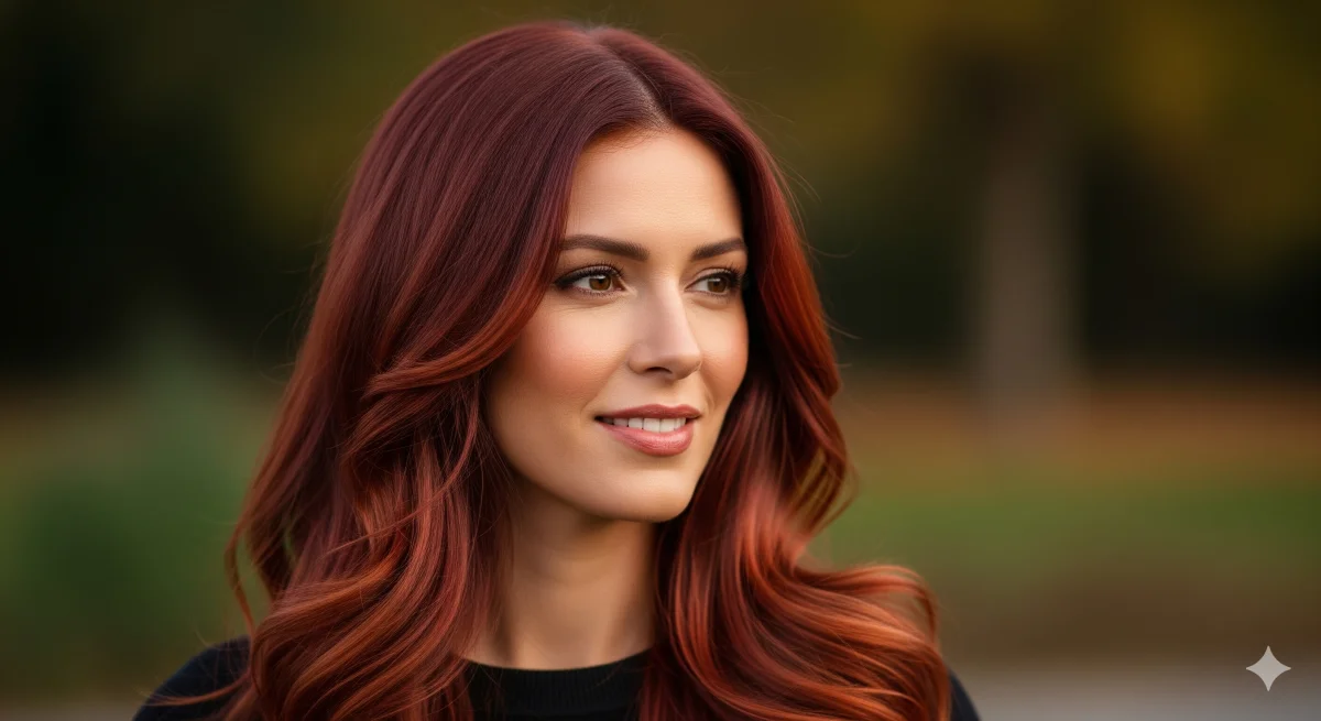 Complete spectrum of auburn hair colors from light to dark shades