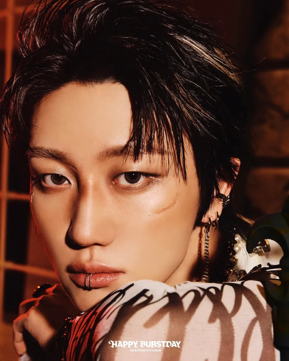 Editorial gallery of The8 (SEVENTEEN) styled in vibrant autumn outfits featuring saffron, teal, and gold hardware, highlighting burnt sienna, chartreuse, emerald, molten gold, and espresso.